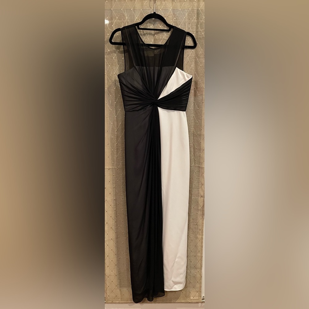 NWOT BCBG Max Azria Black and White formal gown